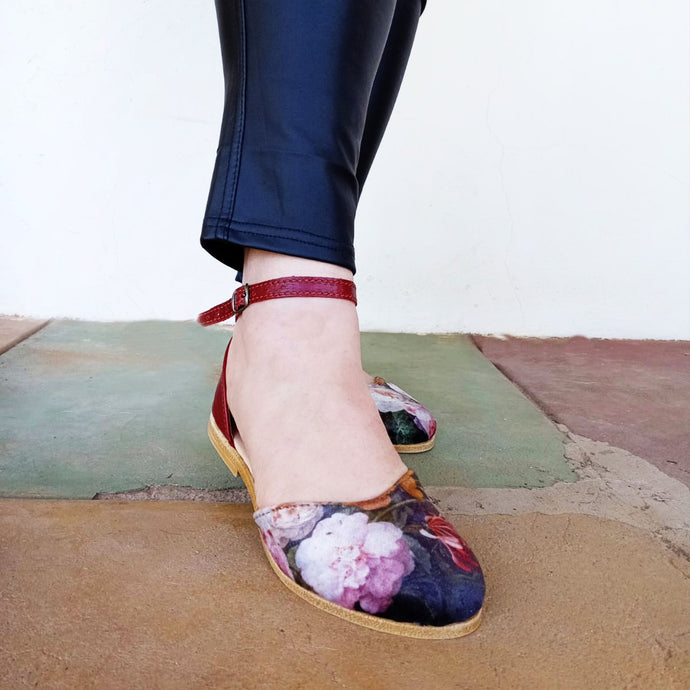 Velvet Ruby Floral Sandal