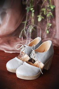 Zoe Heel Grey Shoelace