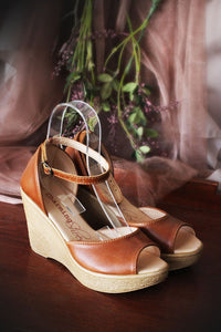 Jenna Wedge Tan Open Toe